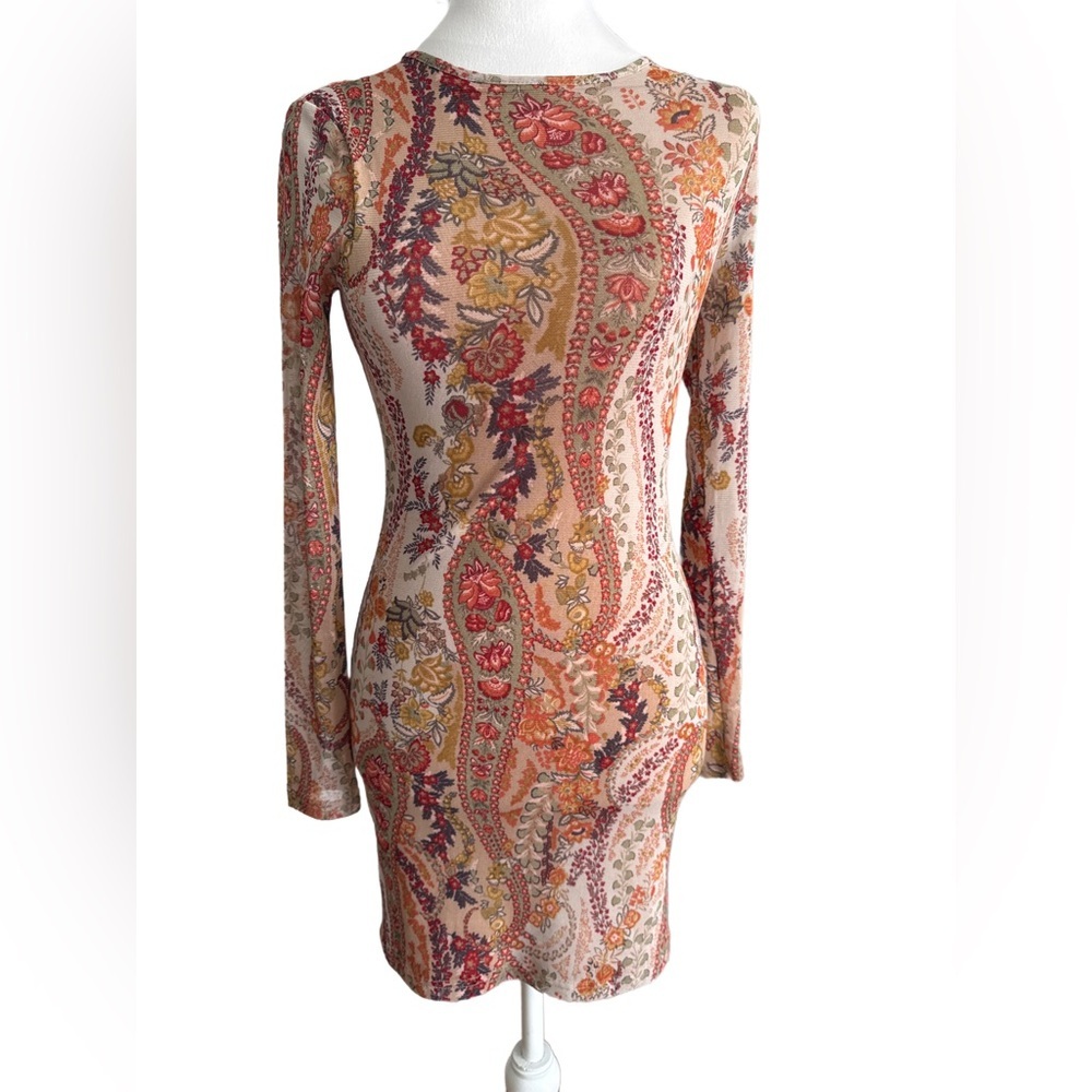 Sky to Moon Floral Paisley Long Sleeve Dress Small